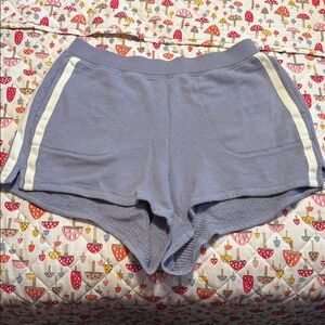 Madewell Women's Athletic Shorts in Lilac purple with White Accents large l